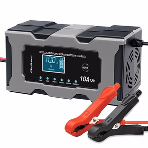 Rectifier with repair function for AGM GEL LiFePO4 battery LCD (Qoltec 52493 Charger 12V 10A)