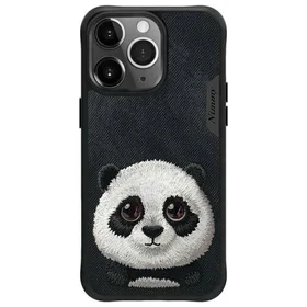 Nimmy Big Eyed Pet 2.0 Panda apvalks iPhone 15 Pro – melns