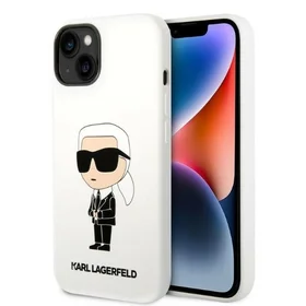 Karl Lagerfeld KLHCP14MSNIKBCH iPhone 14 Plus 6.7" cietais apvalks balts/balts Silikona Ikonik