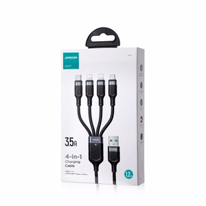 Joyroom Multi-Use Series S-A18 4in1 USB-A - USB-C / Lightning / Lightning / micro USB cable 1.2m - black