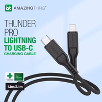 Amazing Thing kabelis Tough Pro CLC120MTOBK - Type C uz Lightning - PD 30W 3,2A 1,2 metri melns