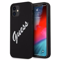 Guess GUHCP12SLSVSBW iPhone 12 mini 5.4" melns un balts cietais apvalks Silikona Vintage