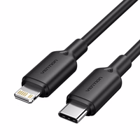 USB-C to Lightning Cable 3A 480Mbps 1m melns