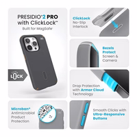 Speck Presidio2 Pro ClickLock & MagSafe - iPhone 15 Pro maciņš (Charcoal pelēks / Cool Bronze)