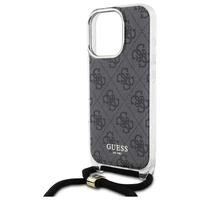 Guess Crossbody Cord 4G Print viedtālruņa apvalks iPhone 16 Pro Max - melns