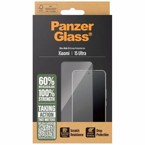PanzerGlass īpaši plats rūdītais stikls ar melnu rāmi Xiaomi 15 Ultra