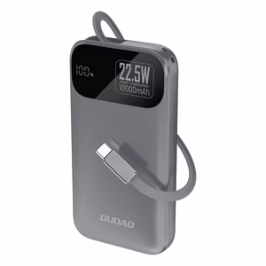 Dudao K31 10000 mAh 22.5W PD внешний аккумулятор со встроенным кабелем - Серый