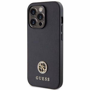 Guess GUHCP15LPS4DGPK iPhone 15 Pro 6.1" melnais viedtālruņa apvalks Crossbody 4G ar strass logotipu