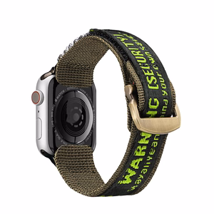 Dux Ducis siksniņa (āra versija) Apple Watch Ultra siksniņa, SE, 9, 8, 7, 6, 5, 4, 3, 2, 1 (49, 45, 44, 42 mm) neilona aproce melna/zaļa