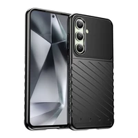 Thunder viedtālruņa apvalks Samsung Galaxy S24 FE silikona bruņu vāks - melns