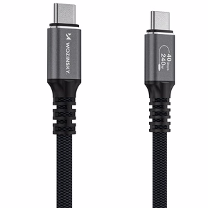 Wozinsky WPS-UY42S USB-C Thunderbolt 4 kabelis 240W 2m 4K - melns