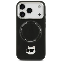 Karl Lagerfeld Choupette Pin Magnētiskais viedtālruņa apvalks iPhone 17 Pro - melns