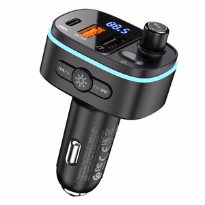 Car transmitter bluetooth Hoco 2 x USB A + USB C QC3.0 PD 20W E62 black