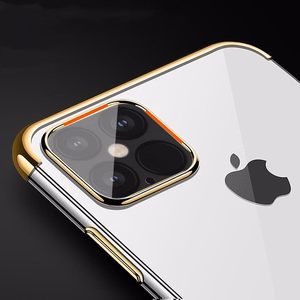 Caurspīdīgs krāsains apvalks Gel TPU ar elektroplāksnes rāmi Xiaomi Mi 11 melns