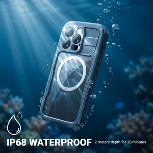 Crong Seal Cover IP68 ūdensizturīgs vāciņš ierīcei iPhone 16 Pro, jūras zils