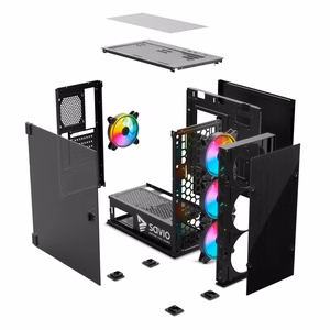SAVIO Prime X1 ARGB Glass datora korpuss, melns