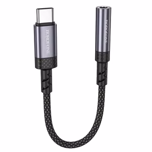Borofone Adapteris BV24 Graceful - C tipa savienotājs ar 3,5 mm jack ligzdu - pelēks