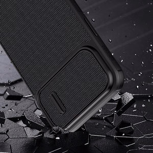 Nillkin Textured S viedtālruņa apvalks iPhone 14 Plus, bruņots vāciņš ar kameras vāciņu, zils