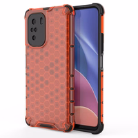 Honeycomb apvalks bruņu apvalks ar TPU buferi Xiaomi Redmi K40 Pro+ / K40 Pro / K40 / Poco F3 sarkans