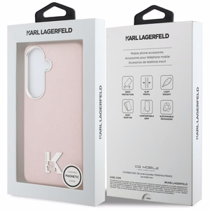 Maciņš Karl Lagerfeld K Metal Logo MagSafe Samsung Galaxy S26 rozā