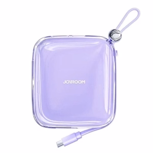 Portatīvais lādētājs Joyroom JR-L005 violets 10000mAh 12W (PD / QC3.0) + integrēts Lightning kabelis