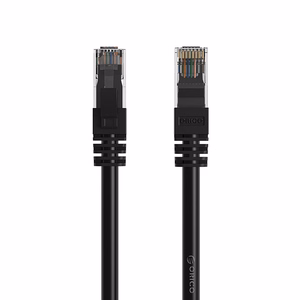 Orico PUG-C6 CAT6 1000Mbps RJ45 Ethernet tīkla kabelis LAN apaļš 15m - melna