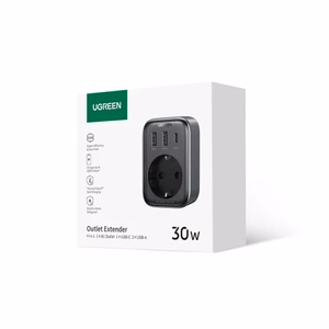 Lādētājs Ugreen CD314 melns 30W (1xPD / 2xQC3.0 / 1xAC)