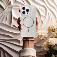 Magnētiskais Īpaši Plāns Spīdīgs viedtālruņa apvalks Iphone 15 Pro sudraba