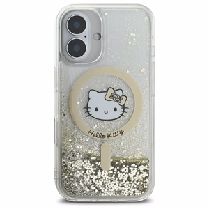 Hello Kitty Šķidrais Spīdums Fever Magnētiskais iPhone 16 Viedtālruņa apvalks - Zelta