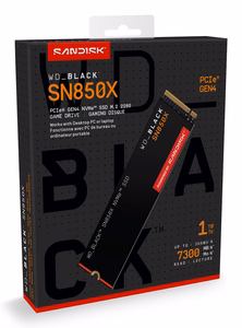 SANDISK 600xTBW rating Read speed 7300 MB/s Write speed 6300 MB/s NVMe Yes PCI Express 4.0 M.2 1000 GB POWERED BY SANDISK Black SN850X WDS100T2X0E (SSD)