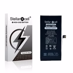 StellarXcell Diagnostic akumulators Apple iPhone 12 mini, 2227 mAh (standarta ietilpība + augstas kvalitātes BMS kopija)