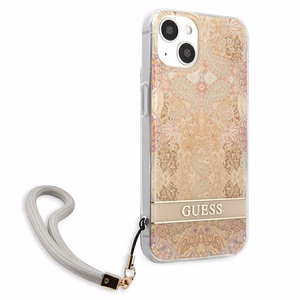Guess GUHCP13SHFLSD iPhone 13 mini 5.4" золотой/золотой жёсткий чехол Flower Strap