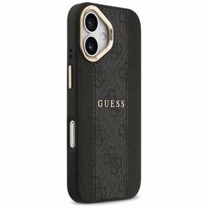 GUESS viedtālruņa apvalks IPHONE 17, saderīgs ar MagSafe GUHMP17SPG4SEMCK (PU W/ 4G Stripe) melns