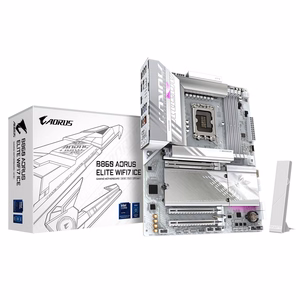GIGABYTE B860 AORUS ELITE WIFI7 ICE материнская плата — Intel Core Ultra Series, 14+1+2+1 фаз VRM, до 9200MHz DDR5, 1xPCIe 5.0 + 2xPCIe 4.0 M.2, 2.5GbE LAN, WIFI 7, USB 4