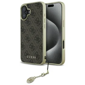 Guess 4G Charms Kolekcijas viedtālruņa apvalks iPhone 16 Plus - brūns