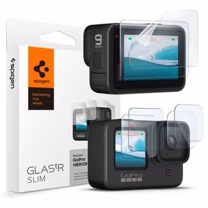 Закалённое стекло Spigen Glass.tR Slim + плёнка 2 шт. для GoPro Hero 9 / 10 / 11 / 12 - прозрачное