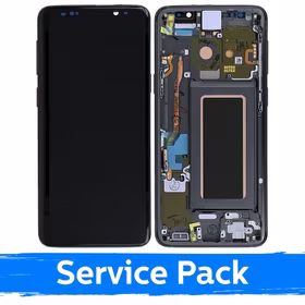LCD Displejs Saderīgs ar Samsung G960 S9 Ar Frame / Titanium Pelēks / (Service Pack)