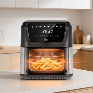 TEESA DIGITAL AIR FRYER XXL karstā gaisa friteris, 8 l, 1700 W, liels trauks, programmas, siltuma uzturēšana