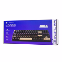 Machenike K500B-B87 Vadu mehāniskā spēļu tastatūra ar apgaismojumu, Red Switch - balts