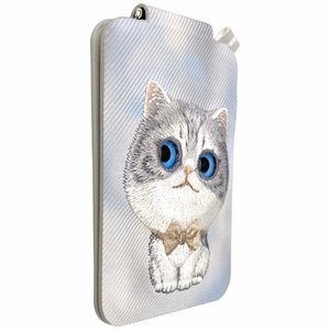 Nimmy New Big-Eye Cute Pets 2.0 Cat MagSafe magnētiskais karšu maciņš tālrunim ar statīvu – pelēks