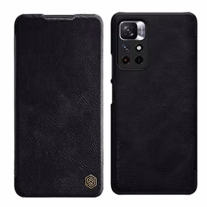 Nillkin Qin vāciņš atverams vāciņš Xiaomi Redmi Note 11T 5G / 11S 5G / 11 5G (Ķīna) / Poco M4 Pro 5G - melns