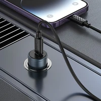 Automobiļa lādētājs Hoco USB C QC3.0 PD 30W + kabelis USB C uz Lightning Z57 metāla pelēks