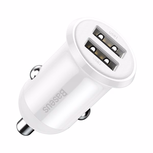 Baseus automašīnas lādētājs Grain Pro 2x USB 4,8A balts