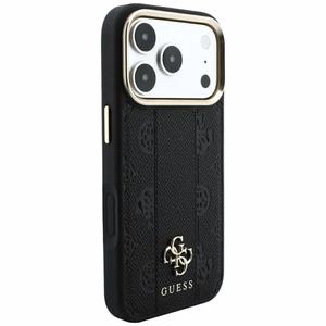 Maciņš IPHONE 18 Pro/17 Pro saderīgs ar MagSafe (Stripe Peony 4G Logo) (krāsa: melna)