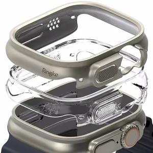 Ringke Slim 2 daļu viedtālruņa apvalks Apple Watch Ultra 1/2 (49mm) - caurspīdīgs un titāna