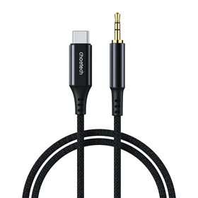Choetech AUX006 USB-C / mini džeks 3,5 mm kabelis 1 m - melns