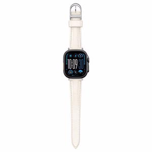 AmazingThing Klasiskā ādas dirželis Apple Watch 45/46/49 mm - pelēks