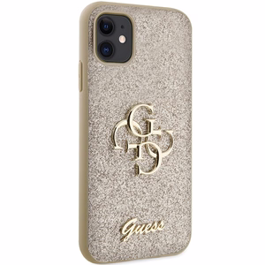 Guess GUHCN61HG4SGD apvalks iPhone 11 / Xr - zelta Glitter Script Big 4G