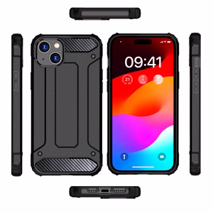 iPhone 15 Plus hibrīda bruņu viedtālruņa apvalks - melns