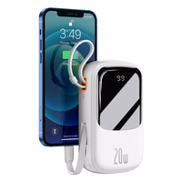 Baseus portatīvais lādētājs 20000mAh Qpow Pro - USB + Type C - PD 20W ar Lightning kabeli (PPQD060202) balta